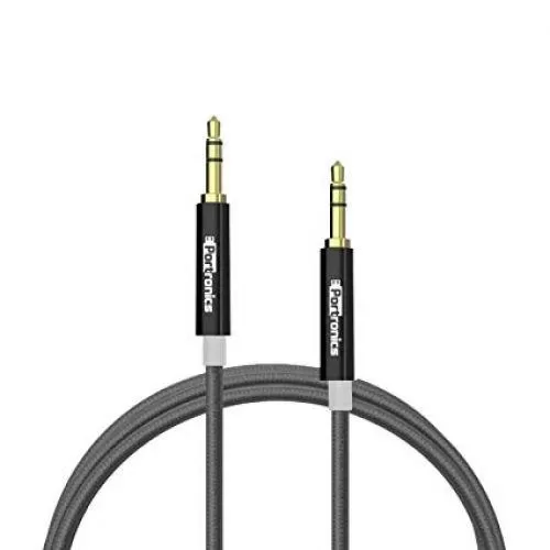 Portronics Konnect 3mm AUX Stereo Cable Black POR 604