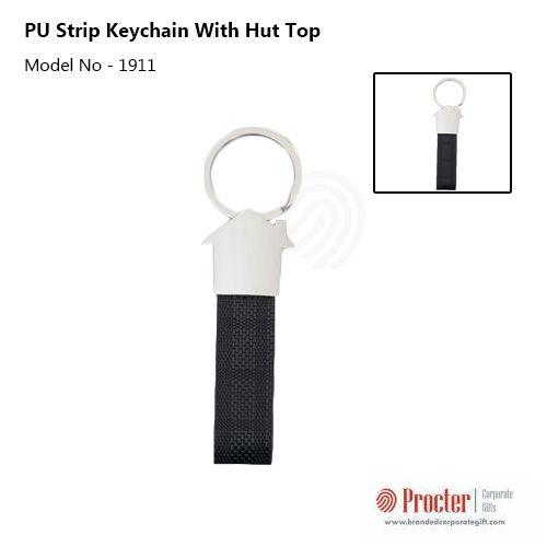 PU strip keychain with Hut top J72