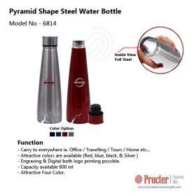 Pyramid Shape Steel Water Bottle H-135 thumbnail