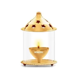 Borosil Akhand Diya Brass