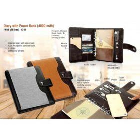 DIARY WITH POWER BANK (4000 MAH) (WITH GIFT BOX) C94  thumbnail