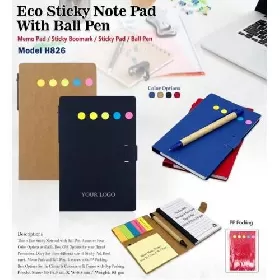 Eco Sticky Notepad With Ball Pen Model H826 thumbnail
