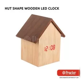 Hut Shape Wooden Led Clock A121