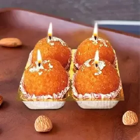 Motichoor Laddu Candles Set of 4 