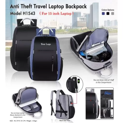 Anti Theft Laptop Backpack H1543
