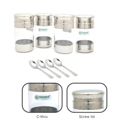 Coconut Indian Canisters Set of 4 pcs