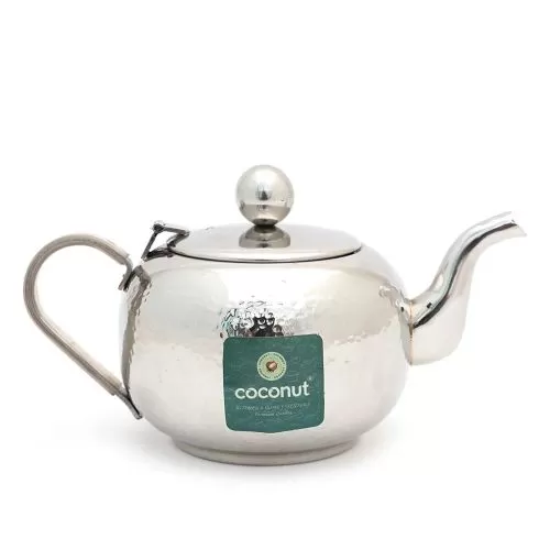 Coconut Stainless Steel Hammered Tea Pot