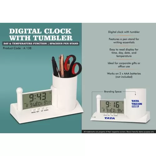 Digital Clock with Tumbler A138