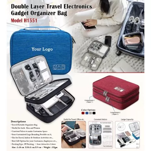 Double Layer Travel Gadget Bag H1551