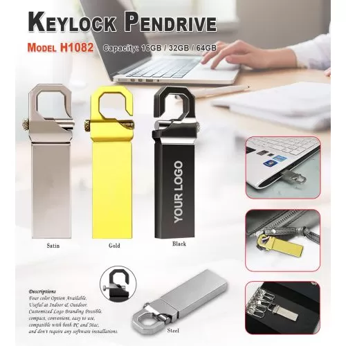 Keylock Pendrive - Golden H1082