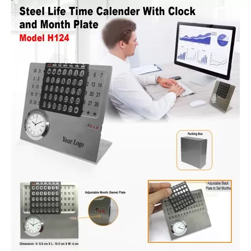 Life Time Calender With Clock And Month Plate H124