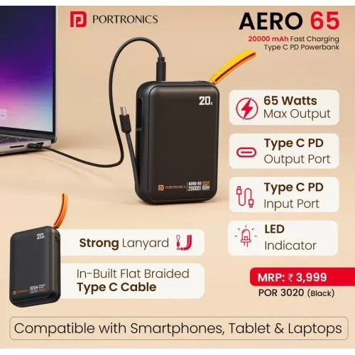 Portronics Aero 65 20000 mAh Powerbank