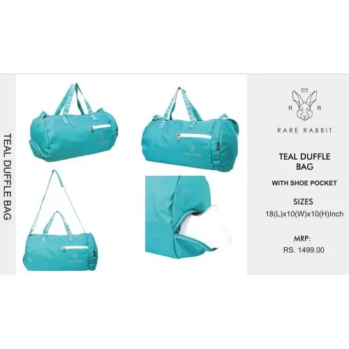 Rare Rabbit TEAL Duffle Bag
