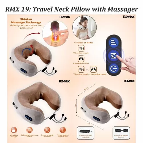 RMX 19 Travel Neck Pillow with Massager