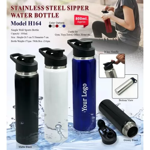 Stainless Steel Sipper Water Bottle H164