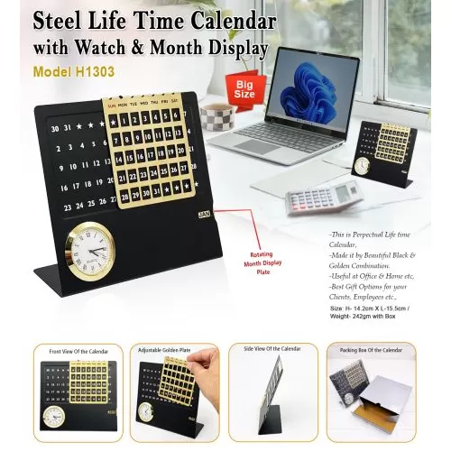 Steel Life Time Calendar H1303