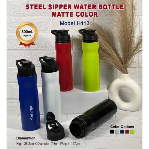 Steel Sipper Water Bottle-Matt H113