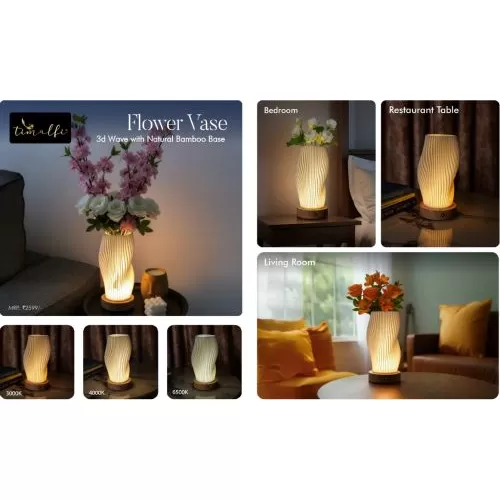 Timalli Flower vase with Natural Bamboo Base