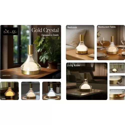 Timalli Gold Crystal Designed to Dazzle Lamp