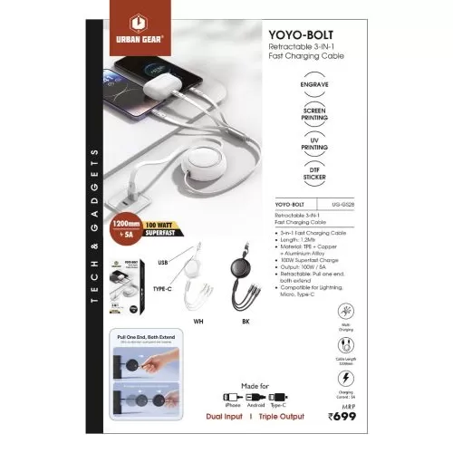 UG Yoyo Bolt Charging Cable UG-GC28