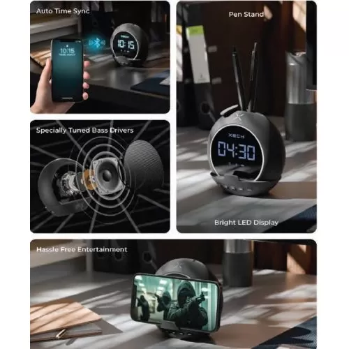 Xech Ellipse Alarm Clock with Speaker
