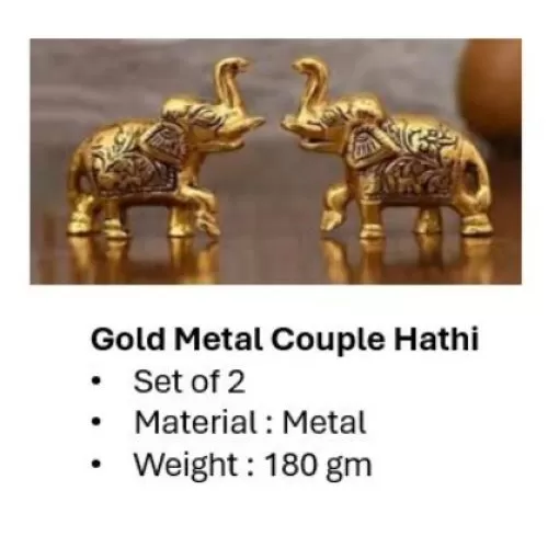Xelect Gold Metal Couple Hathi