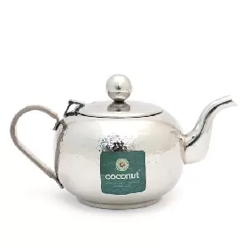 Coconut Stainless Steel Hammered Tea Pot