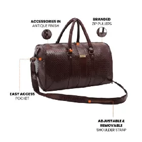 Fur Jaden Textured Travel Duffle Bag With Shoe Pocket DUFF57