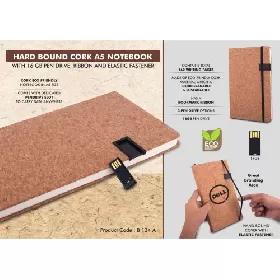 Hard bound Cork A5 notebook B124a