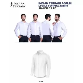 Indian Terrain Poplin Lycra Formal Shirt