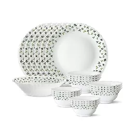 Larah by Borosil Sage Silk Series Opalware Dinner Set