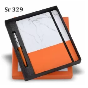 Marble Orange Diary Pen Set Sr 329 thumbnail