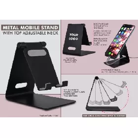 Metal mobile stand with top adjustable neck Oval cable slot E341