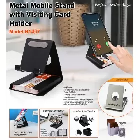 Metal Mobile Stand With Visiting Card Holder H1407
