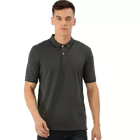 Peter England Men's Snug Fit Solid Polo T-Shirt 
