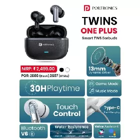 Portronics Twins One Plus Smart Tws Earbuds thumbnail