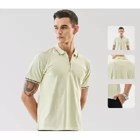 Snitch Textured Zipper Polo T Shirt