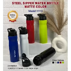 Steel Sipper Water Bottle-Matt H113