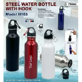 Steel Water Bottle with Hook H163