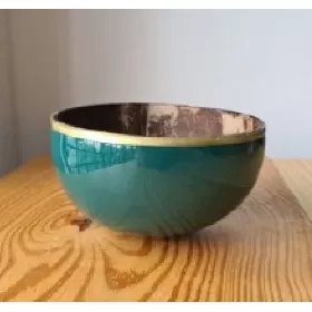Thenga Green Enamel Bowl