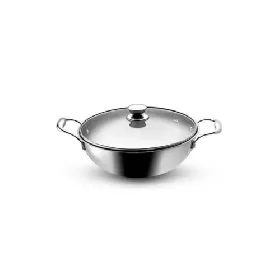 Vaya Triply Stainless Steel Kadai with Glass Lid