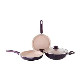 WonderChef Milano Burgundy  Non stick Cookware Set