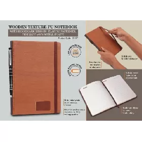 Wooden texture PU notebook B157