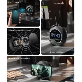 Xech Ellipse Alarm Clock with Speaker