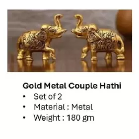 Xelect Gold Metal Couple Hathi